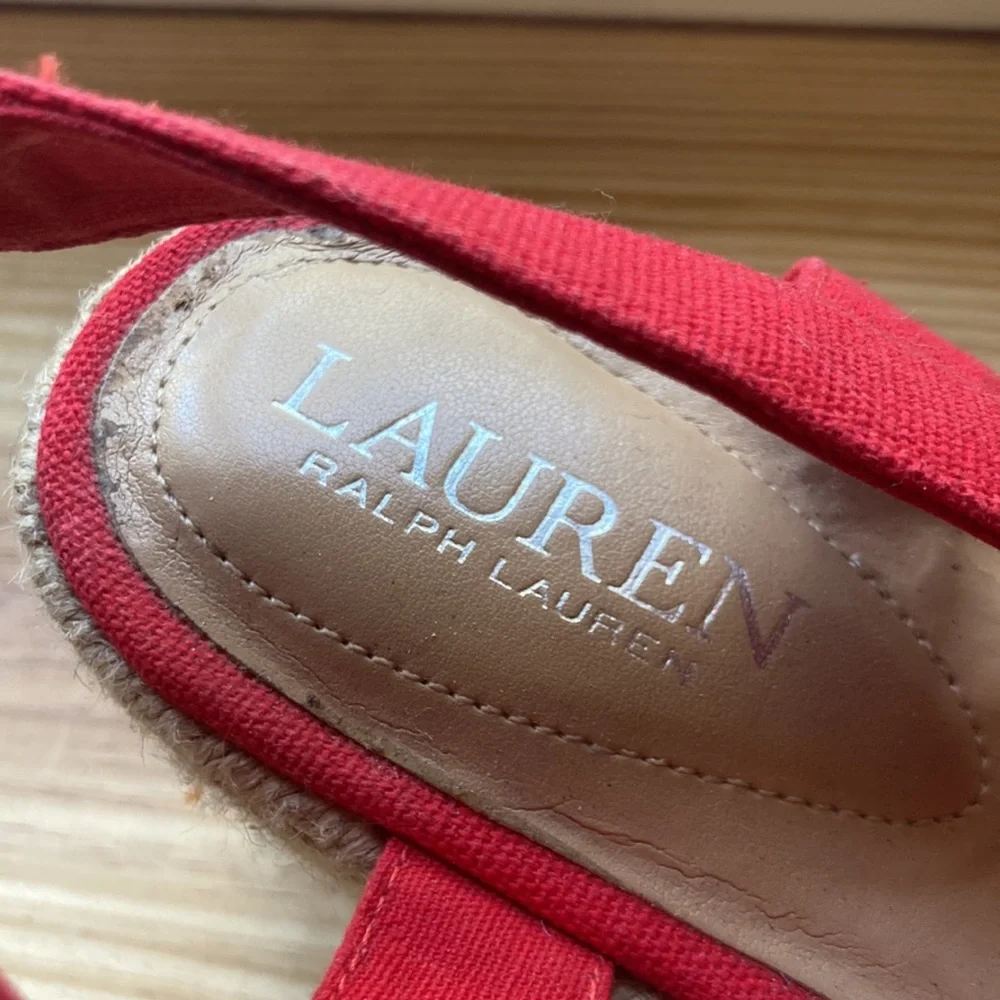 Women’s Ralph Lauren Penelopie Sport Red Wedge - Picture 3 of 6